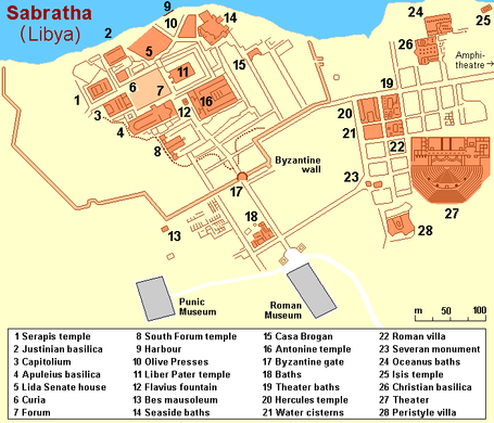 Libya Ancient Sabratha Roman City Map Sealiberty Cruising